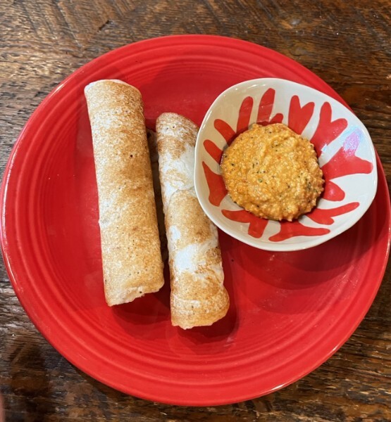 Dosa with ginger chutney
